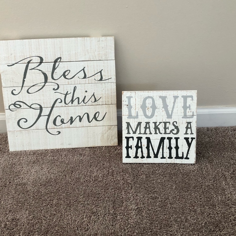Wood family decor. Set of 2